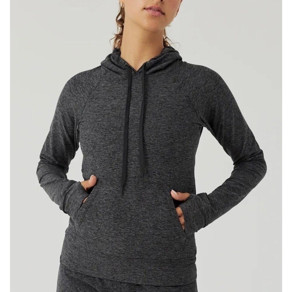 Outdoor Voices CloudKnit Hoodie Long Sleeve Pullover Women’s M Charcoal Gray